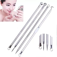 4pcs blackhead removal needles black dots cleaner stainless steel spot extractor acne treatment needle set face clean care tool