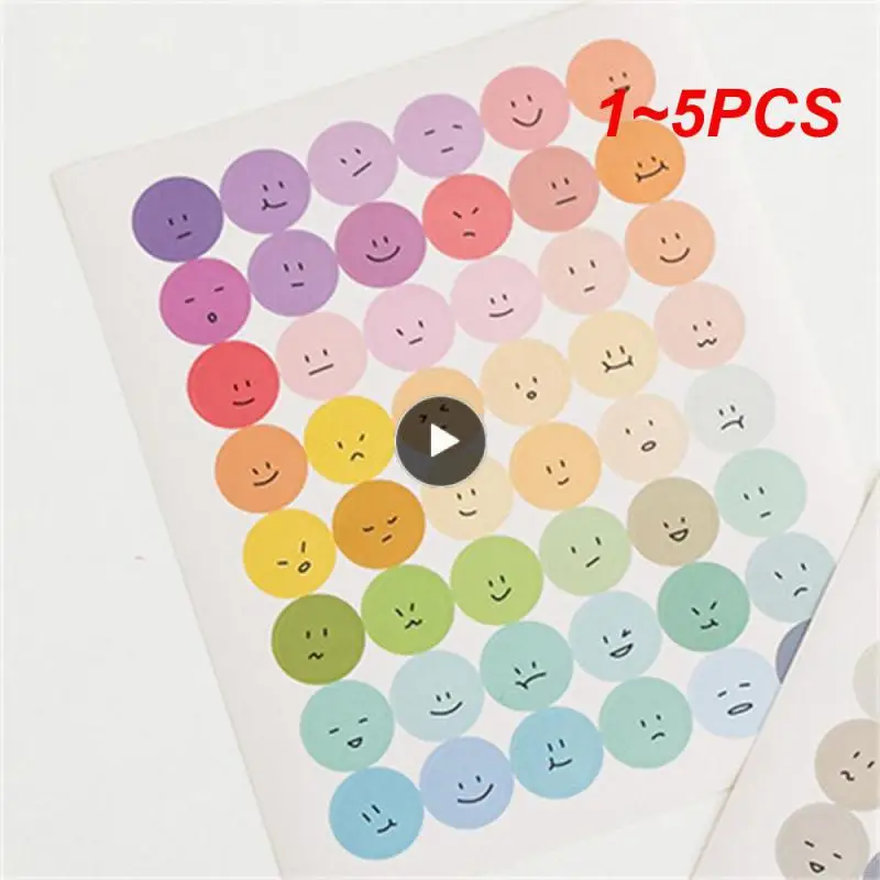 

1~5PCS Sheets Fun Round Emojied Stickers Kawaii Decorative Stickers Sealing Paste Journal Stickers Stationery Art Supplies
