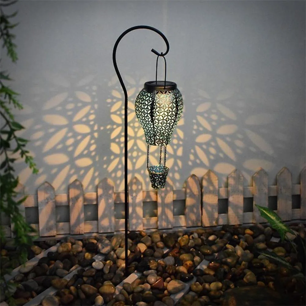 

Outdoor Solar Light Garden Decor Lawn Lamp Waterproof Hot Air Balloon Lanterns Exterior Solar Panel Landscape Buried Lamps