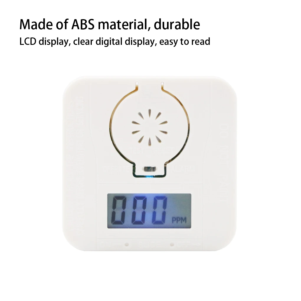 

Smoke Detector Lightweight Plastic Warning Sensor Readable Security Poisoning Alarm Photoelectric Detectors with Backlight
