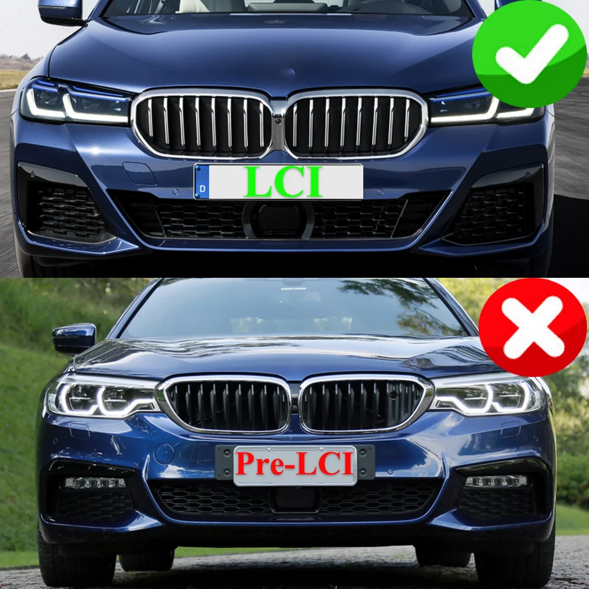 Для BMW 5 серии G30 G31 LCI 2020 + передний бампер радиатор решетка затвора с двигателем
