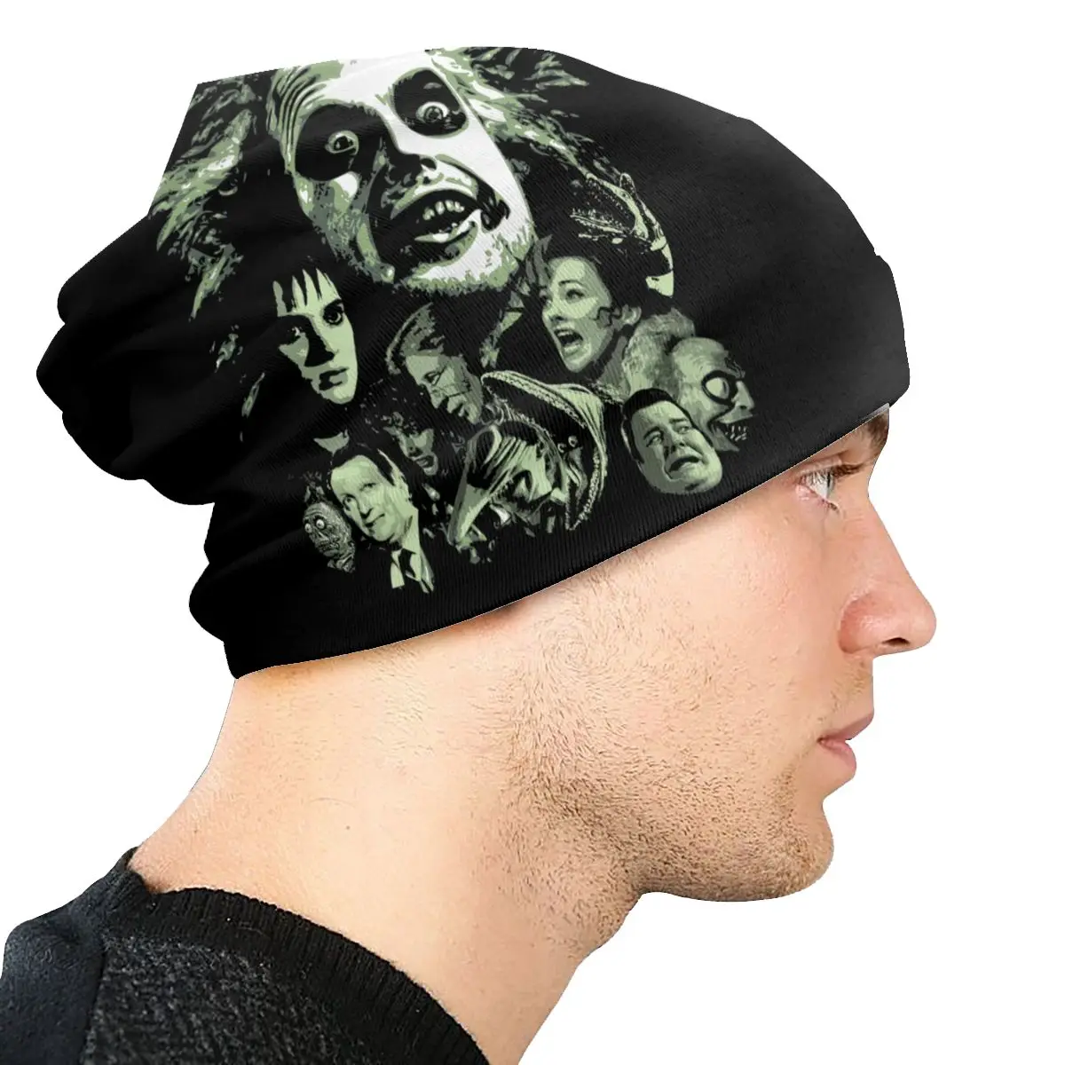 Мужская шапочка от Beetlejuice Tim Бертон крутые вязаные шапочки облегающие шапки на
