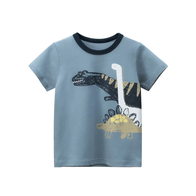 

Spring Baby Boy Cartoon Dinosaur T Shirts Kids Summer Clothes Toddler Boy Short Sleeve Cotton T Shirt Tops Tee Boutique Outfits