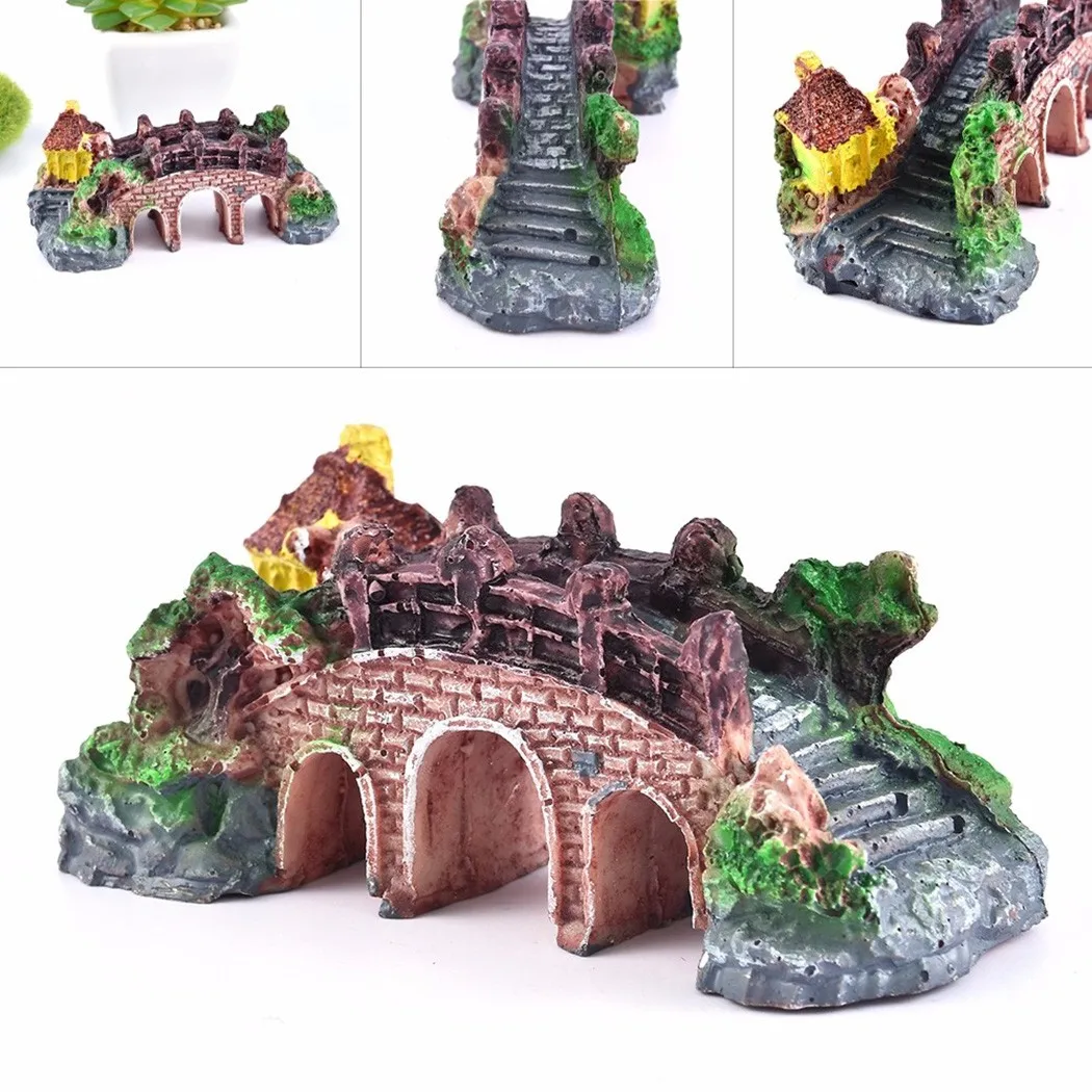 

Decoration Background Aquarium Ornaments For Fish Tank Bridge Landscape For Home Landscaping Accessories Pet Supplies