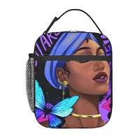 fresh keep lunch new women kids picnic travel storage thermal insulated black woman with butterfly and blue hair band