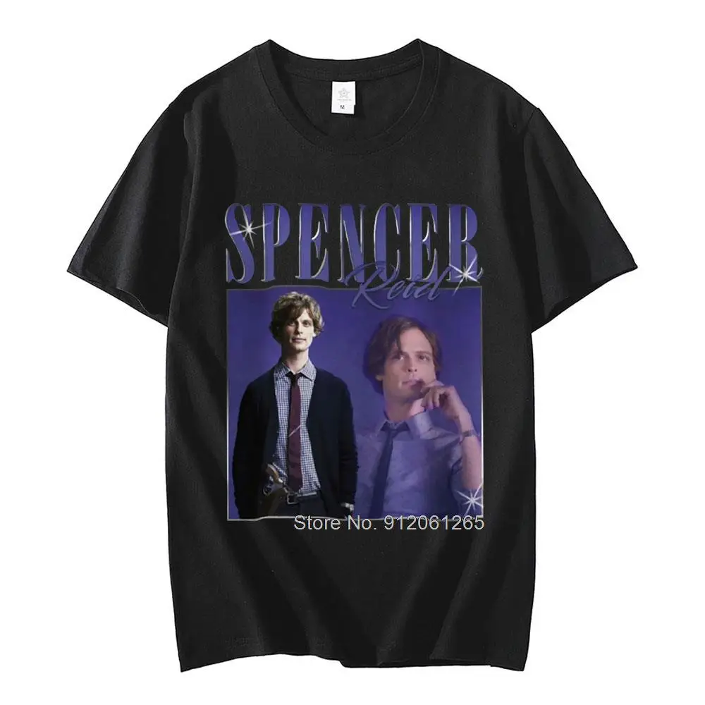 

Spencer Reid Graphic Short Sleeve T-Shirts Men Fashion Vintage Hip Hop Oversized T-shirt Top Harajuku Clothes T Shirt Streetwear