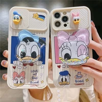 disney daisy donald duck apple phone cases for iphone 13 12 11 pro max xr xs max 8 x 7 se quicksand stand phone case