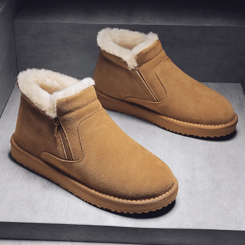 Мужские зимние ботинки водонепроницаемые нескользящие удобные теплые уличные