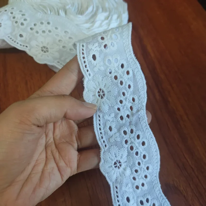 Вышитая кружевная ткань для шитья 100% хлопок ленточная отделка аксессуары одежды