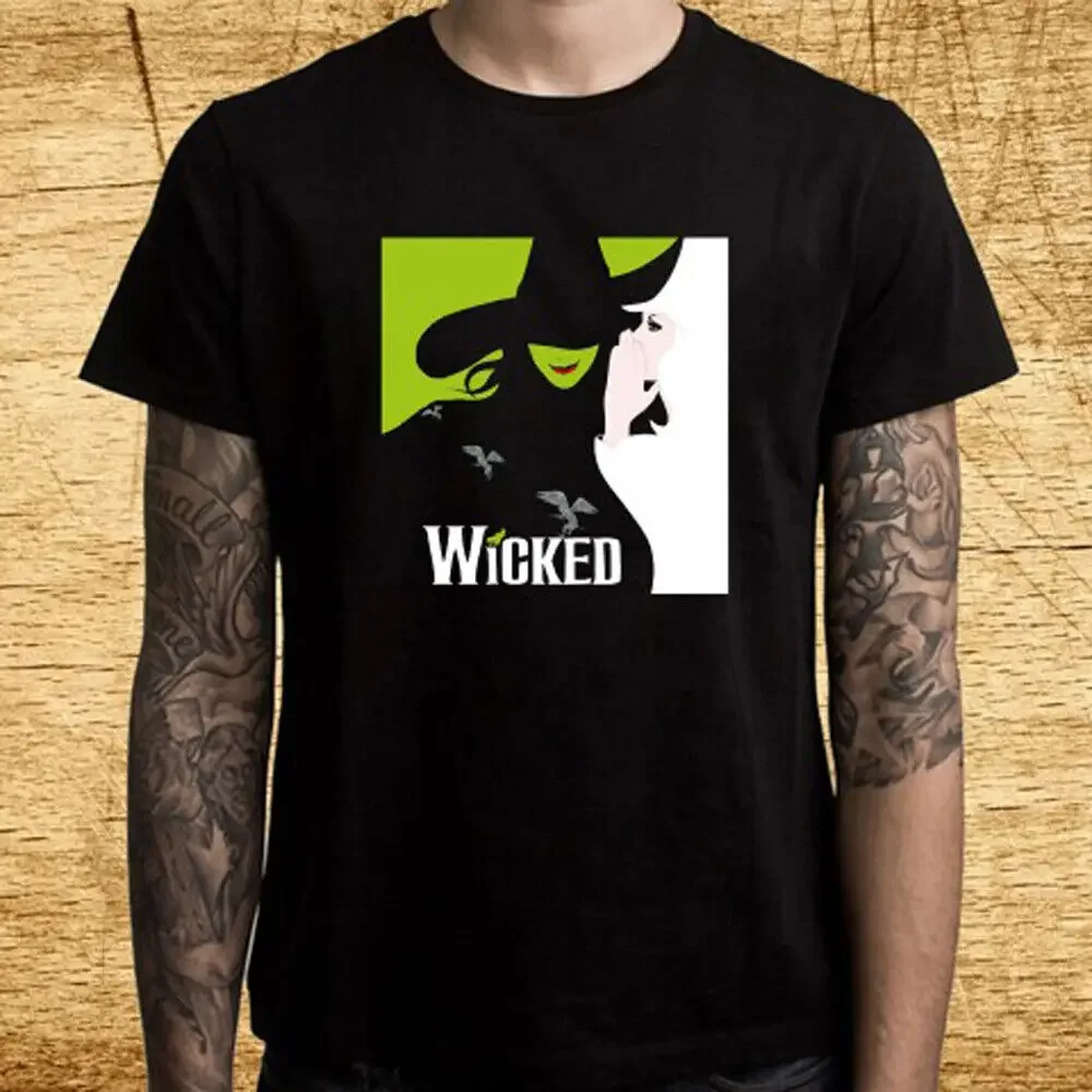 Мужская черная футболка с логотипом WICKED Broadway Musical Show размер S-5XL