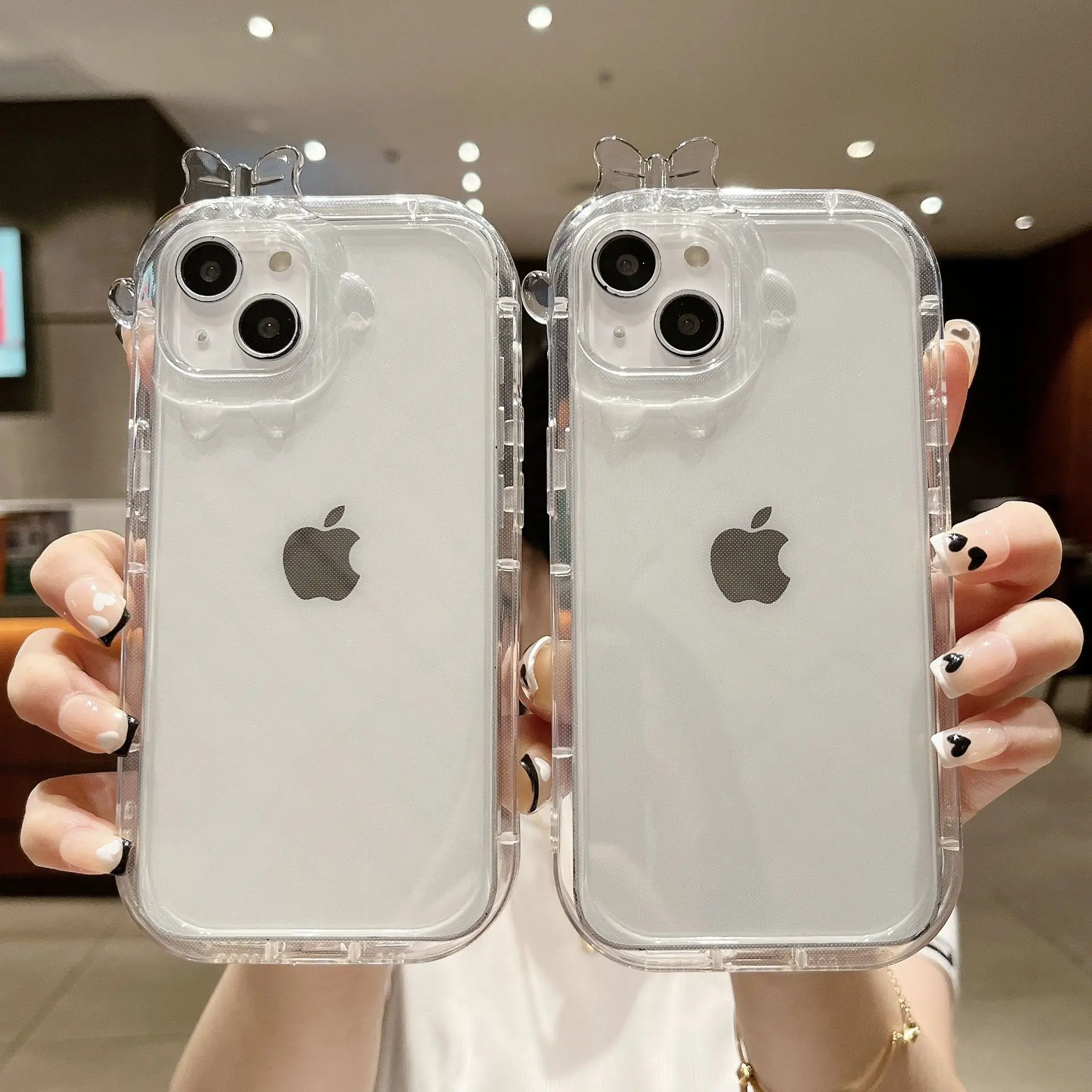

Little Monster 14promax transparent case for Apple 12 phone case iPhone 13/11 creative transparent TPU protective case XR