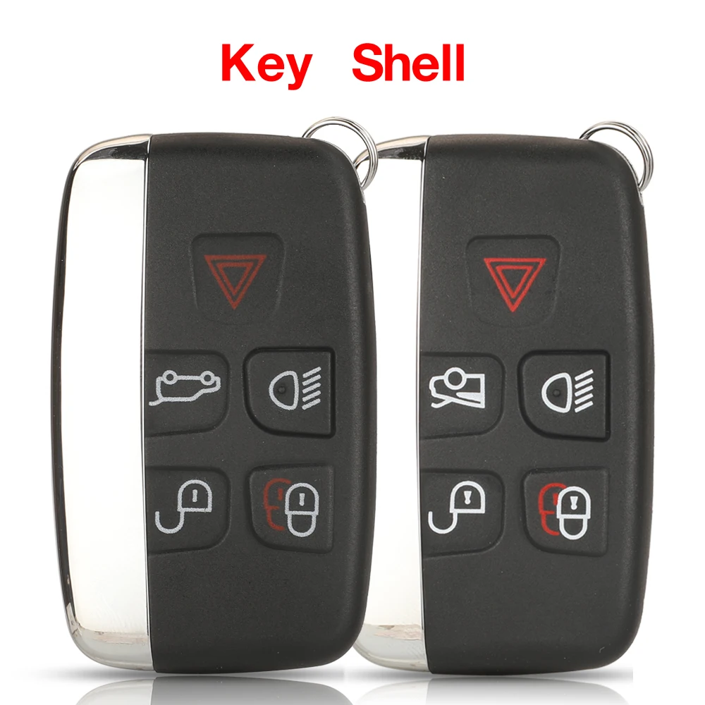 

jingyuqin 5 Buttons Keyless Entry Remote Car Key Shell Fob For Land Rover LR4 For Range Rover Sport Evoque For Jaguar XJ XJL XF