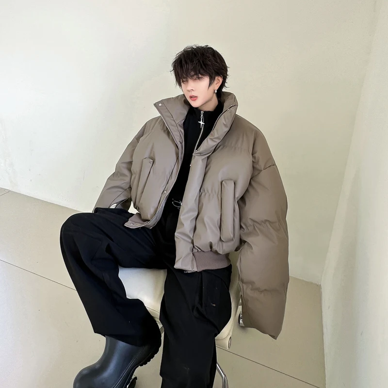 PFNW 2024 зимняя однотонная мужская хлопковая куртка с воротником-стойкой из плотной