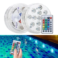 2pcs 13 leds underwater light 16 colors rgb ip68 waterproof swimming pool light rf remote control submersible lights for pond