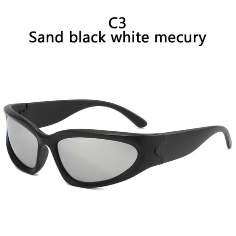 Новинка, спортивные солнцезащитные очки Y2K в стиле панк, женские брендовые дизайнерские квадратные очки, мужские роскошные солнцезащитные очки UV400, Красочные Зеркальные модные очки