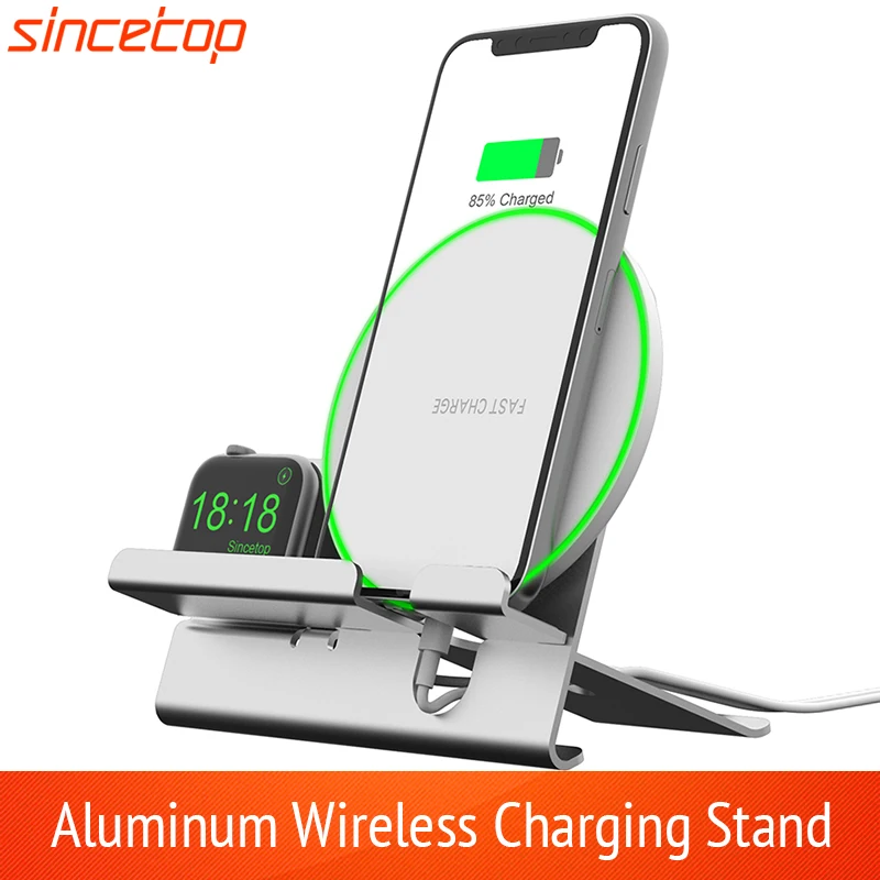 

Charger holder For Apple Watch 2 in 1 Fast Wireless Charging Stand For Apple Watch 3/2/1,Aluminum Alloy For iPhone Xs/XS MAX/X/8