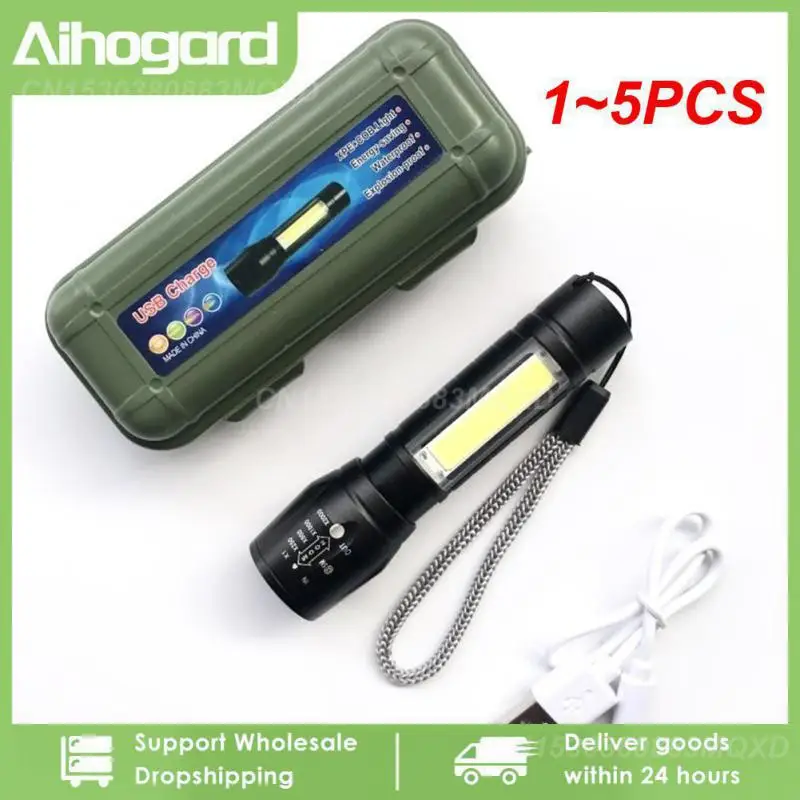 

1~5PCS High Power Rechargeable LED Flashlight Mini Zoom Torch Outdoor Camping Strong Lamp Lantern Waterproof Tactical Flashlight