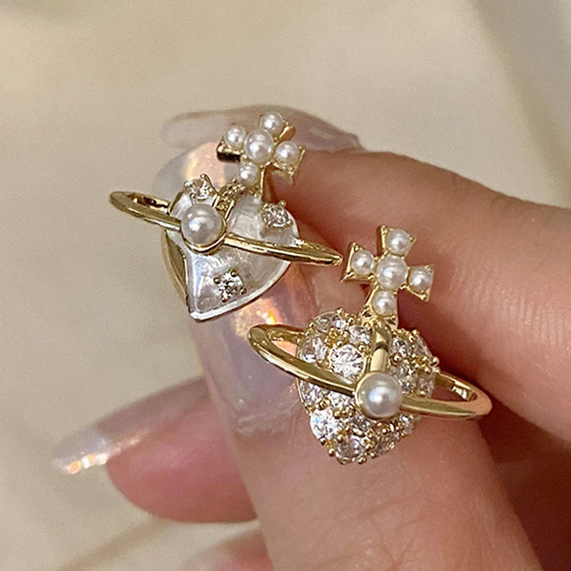 Женские винтажные серьги из меди и циркония, с имитацией жемчуга