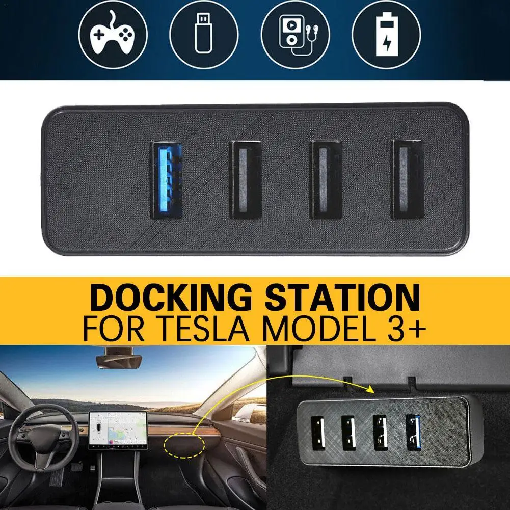 

Docking Station for Tesla New Model 3+ Highland Glove Box USB Hub Expansion Dock Fast Charging New Model3 Car Accessories 2024