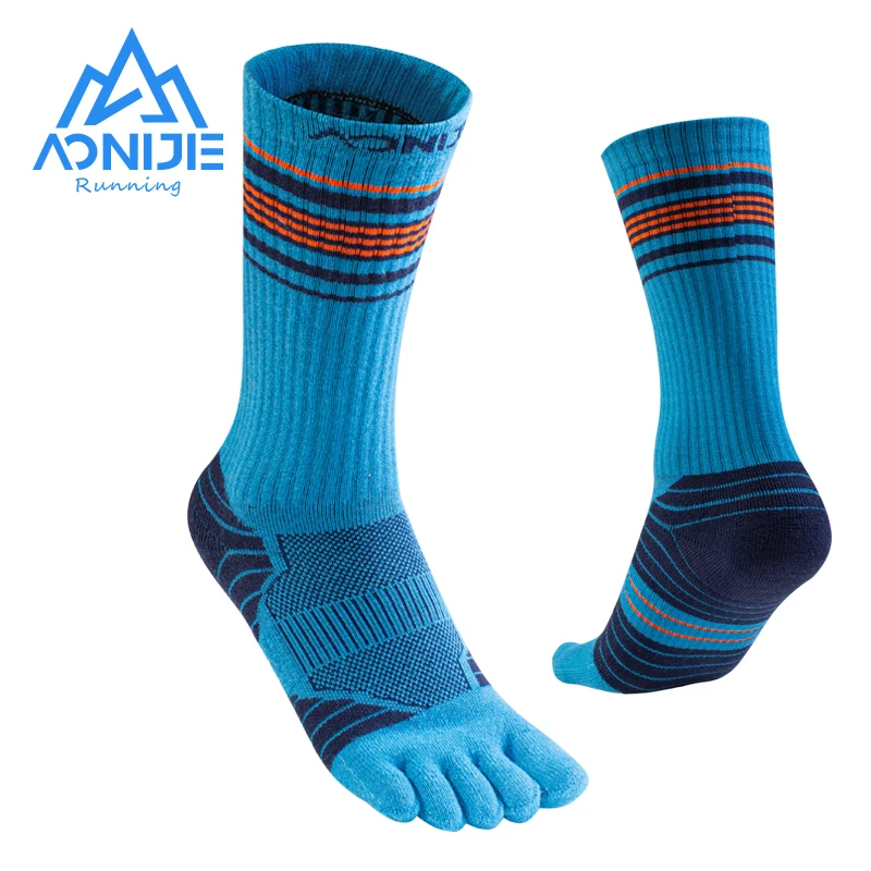 

One Pair AONIJIE E4833 Men Quick Drying Five Finger Socks Shock Absorption Toe Socks Stocking for Running Marathon Hiking