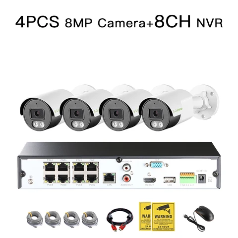 4K 8MP AI POE IP Camera System KIT SONY IMX415 Обнаружение движения Onvif CCTV видеонаблюдение безопасности G.Craftsman