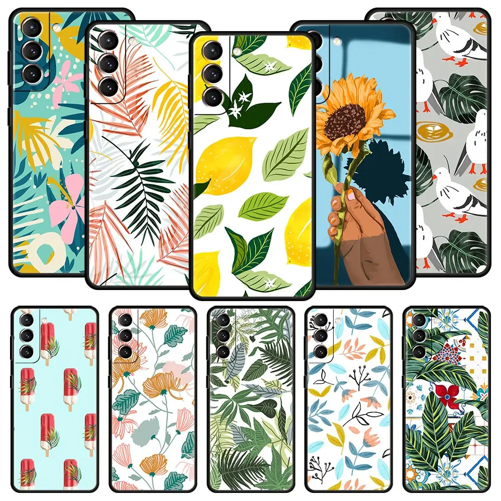 

Fruit Print Plants Flowers Art Case For Samsung Galaxy S22 S21 S20 Ultra FE 5G S8 S9 S10 Plus Note 20 10 Lite S10E Phone Cover