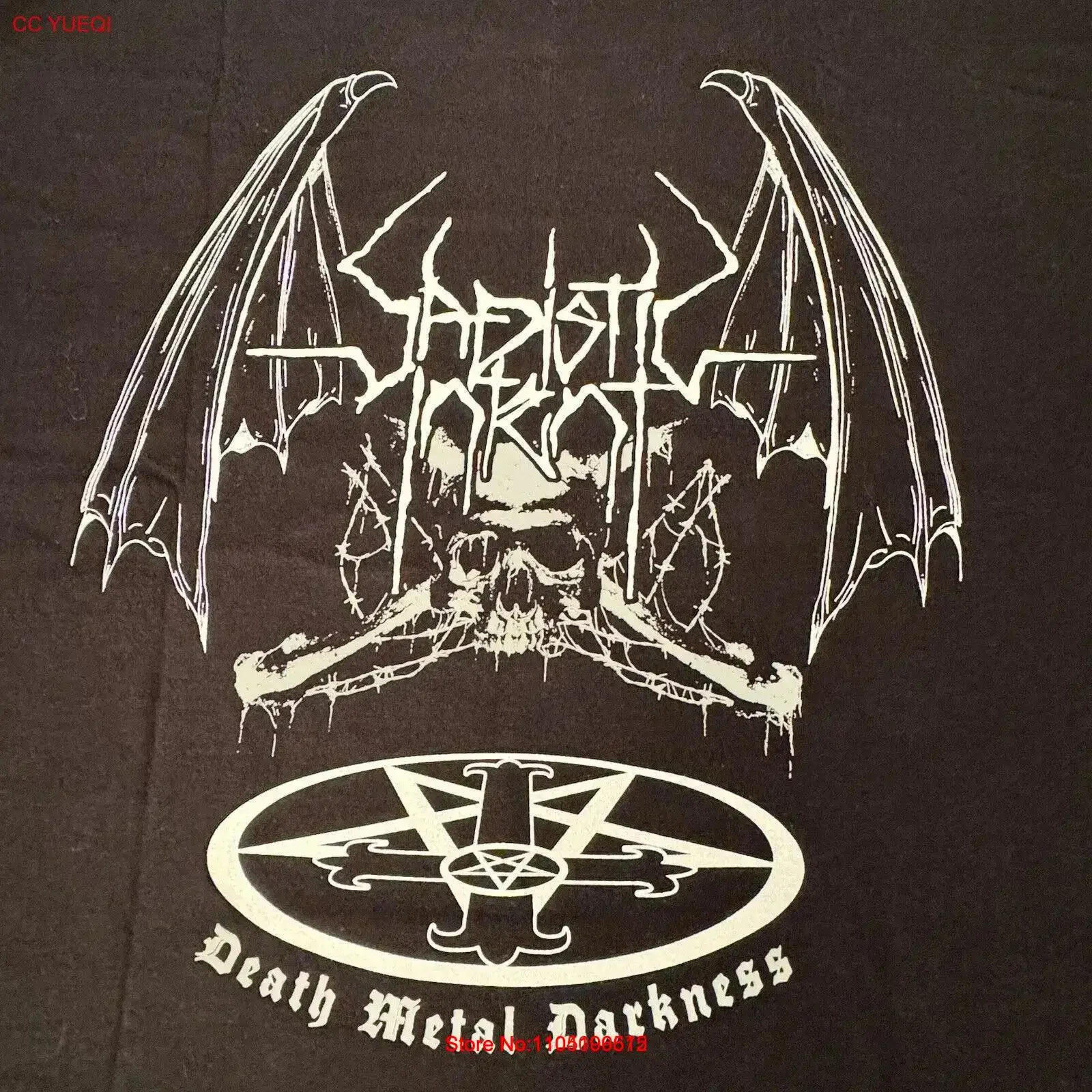Фото SADISTIC INTENT Death Metal Darkness Футболка Размер XL Черная полоса Dbl Sided винтажная стираная уличная одежда унисекс Удобная №1