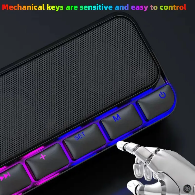Фото S6 RGB Bluetooth влияет на esports Bluetooth-колонки, стерео басы и компьютерные колонки с функцией FM-радио, поддержка TWS/AUX/U №3