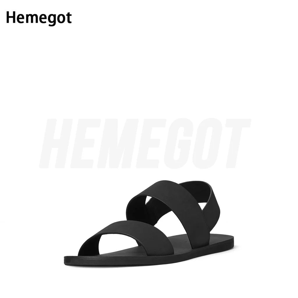 Double Thin Strap Men's Sandals New Black Sandals Beach Shoes Men's Casual Non-Slip Summer Sandals and Slippers Trendy Shoes