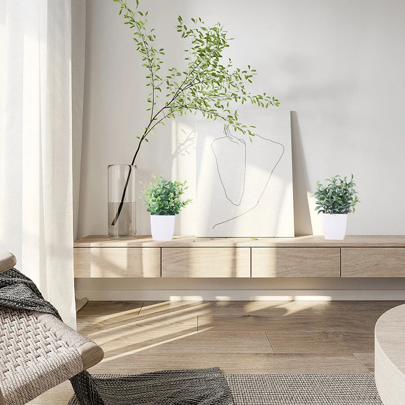 1 шт. искусственное бонсай зеленое растение Магнолия трава Горшечное для дома