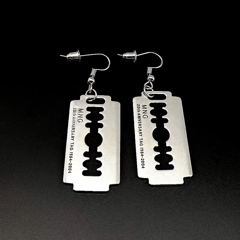 

1 pairNew design men's blade earrings ladies punk acrylic rock razor blade earrings fashion jewelry gift souvenirs