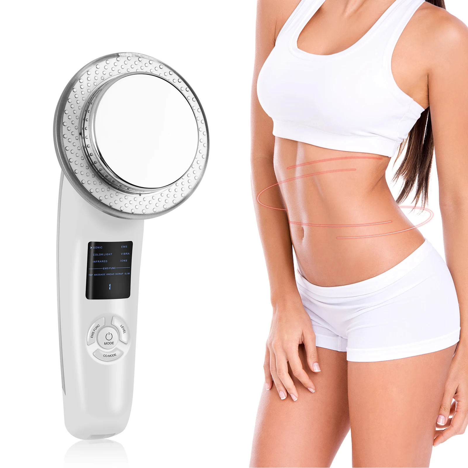 

SALORIE 6 IN 1 EMS ultrasonic Massager Slimming Gel Cream RF Infrared 1Mhz Ultrasound Cavitation Fat Burner Bar Weight Loss