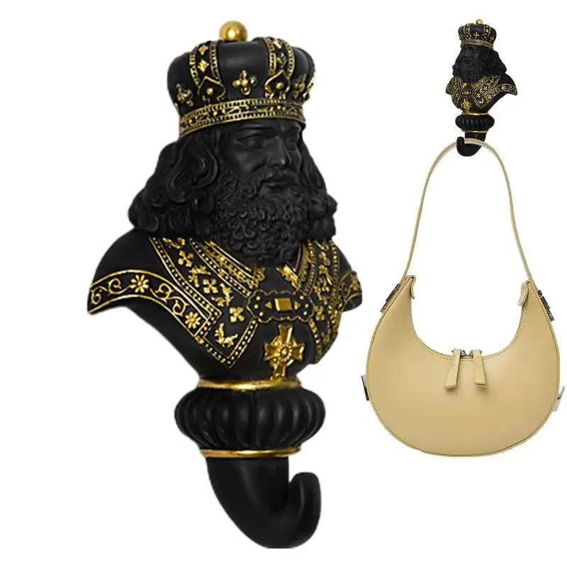 

Decorative Wall Hangers Hooks King Queen Shaped Utility Hooks For Wall Heavy Duty Resin Coat Hat Bag Towel Hangers For Kitchen