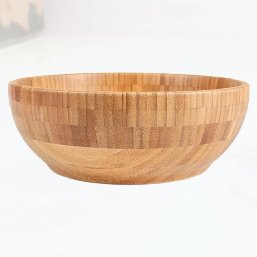 

Bowl Bowls Serving Salad Wood Fruits Wooden Salads Tableware Round Rim Decorative Snacks Retro Storage Single Large Mixing Snack