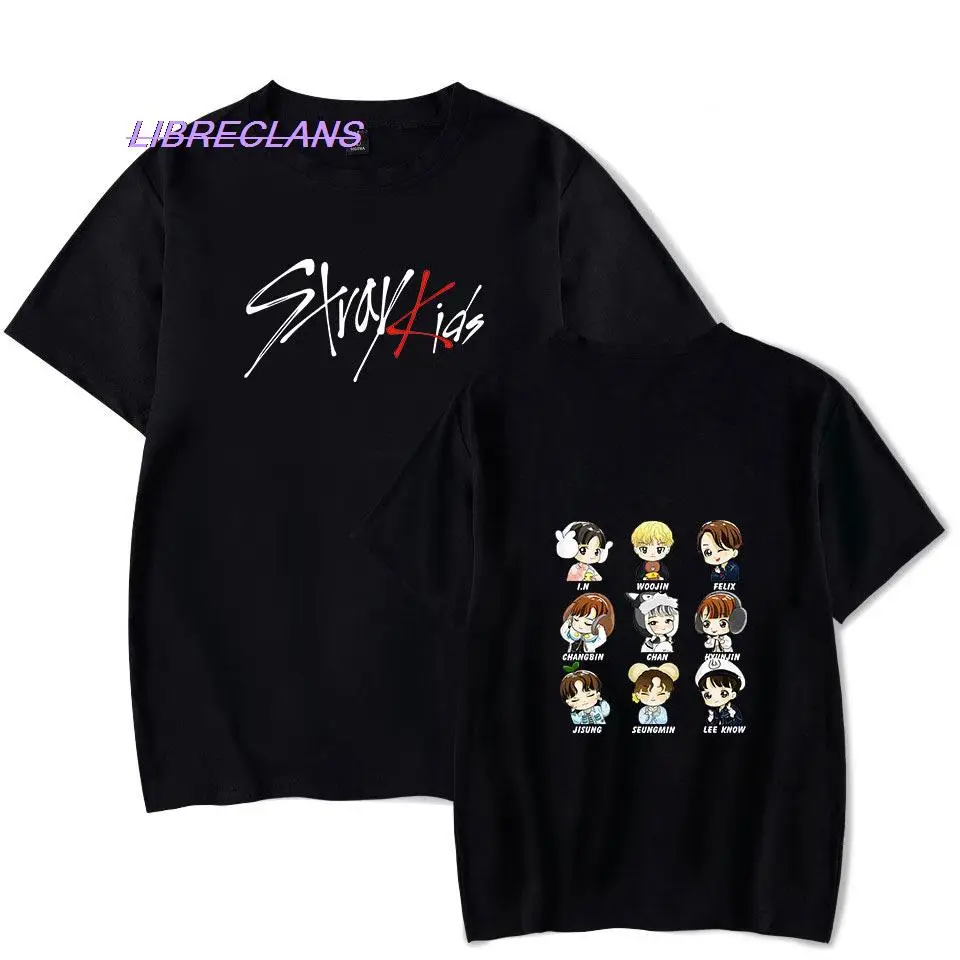 

KPOP Stray Kids T Shirts Woman's Album Cotton Couples Band SKZ Oddinary Summer Streetwear New Hip Hop Girls Tees Clothing