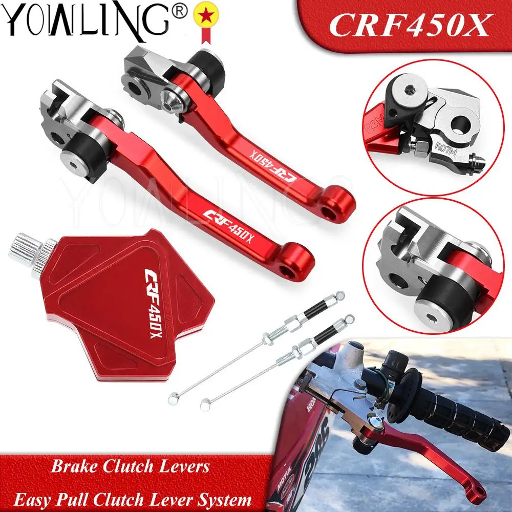 

Dirt Bike Brake Clutch Levers Stunt Clutch Easy Pull Cable System Set For Honda CRF450X CRF 450 X 450X 2005-2015 2016 2017 2018
