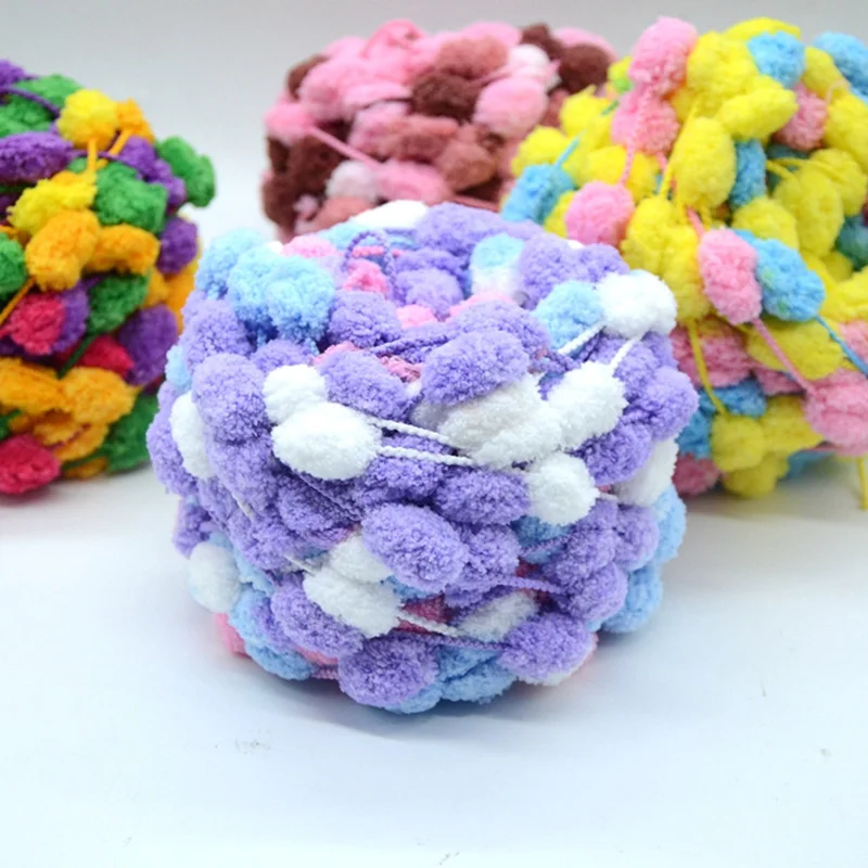 

130g 25m Pearl Ball Thread Mulberry Yarn Hand-woven Coarse Wool Car Cushion Carpet Sofa Mat Grape ball line Yarn Knitting