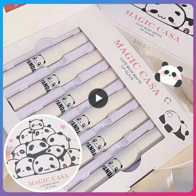 

CASA/set Lipstick Matte Velvet Long Lasting Lip Gloss Gift Box Portable Cute Bear Lip Glaze Set Makeup Cosmetics