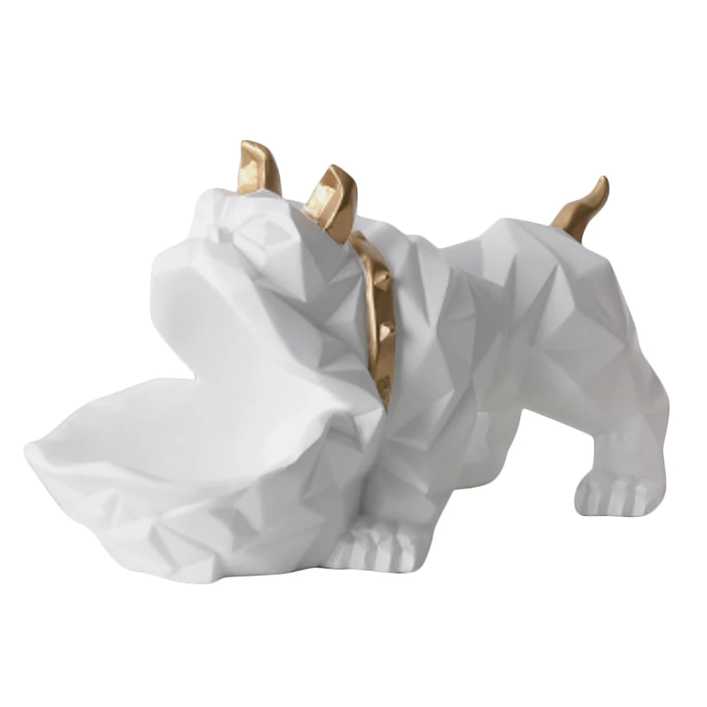 

Статуэтка собаки с большим ртом, подъем из синтетической смолы, бокс для хранения конфет, статуэтки бульдога, украшение для дома и рабочего ...