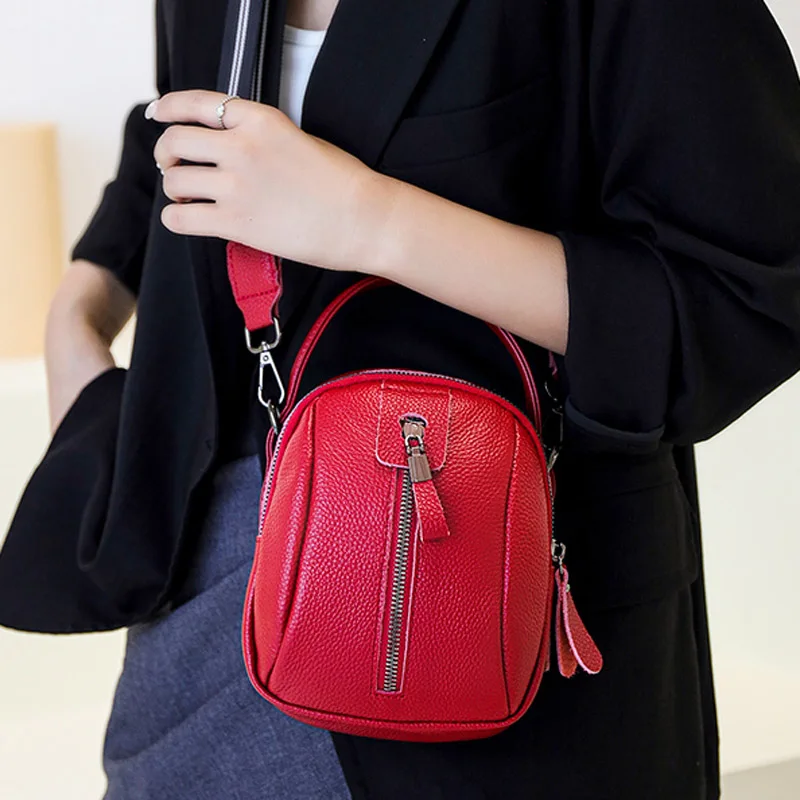 

Женский клатч из воловьей кожи, многослойная маленькая вместительная шикарная сумка-мессенджер для телефона, Дамский кожаный кошелек через плечо