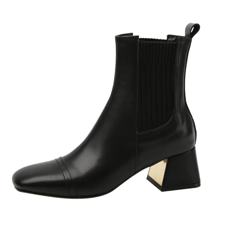 

New Women's Chelsea Boots Genuine Leather 2022 New Autumn Winter Fashion Women's Ankle Boots Retro Boots Ladies