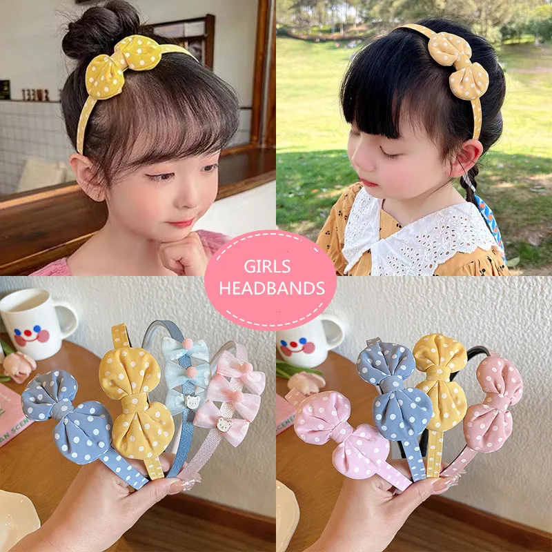 

Fashion Bowknot Hairbands For Girls Hair Hoop Lovely Bow Dot Headbands For Kids Hair Bands 2022 Summer Hair Accessories Children