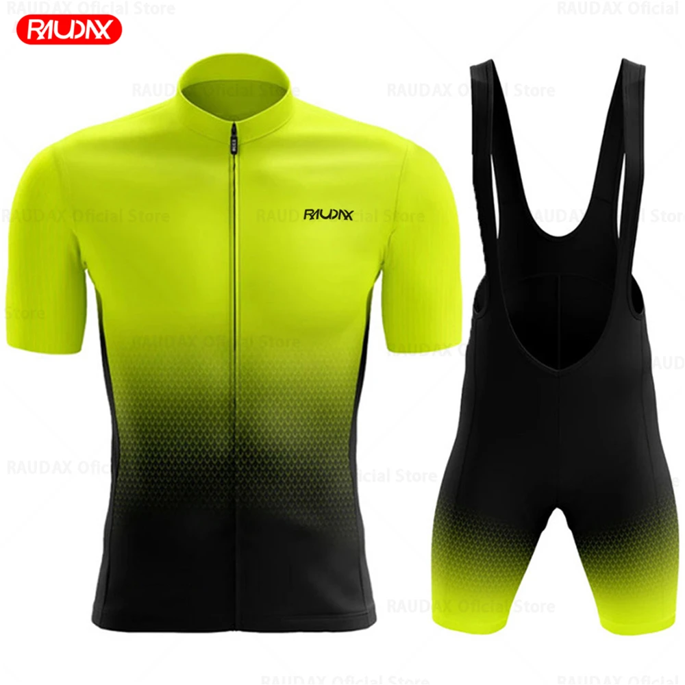 

2023 Raudax Sports Team Training Cycling Clothing Breathable Men Short Sleeve Mallot Ciclismo Hombre Verano Cycling Jersey Sets