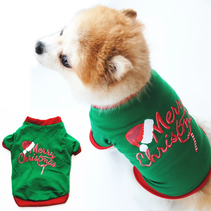 

Christmas Puppy Dog Costume Pet Vest Shirt Dog Suit Cotton Pet Clothing Dog Clothes for Small Medium Dogs Vest Shirt New Year