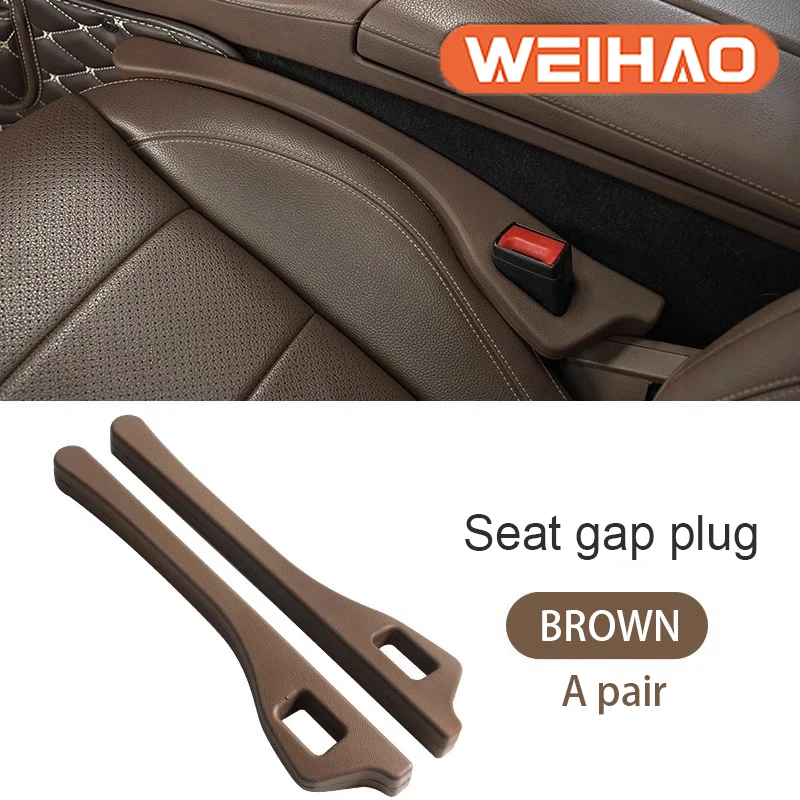 

WeiHao 2pcs Car Seat Gap Filler Side Seam Plug Strip Filling Strip Car Seat Gap With Hole Universal Car Interior Accessories