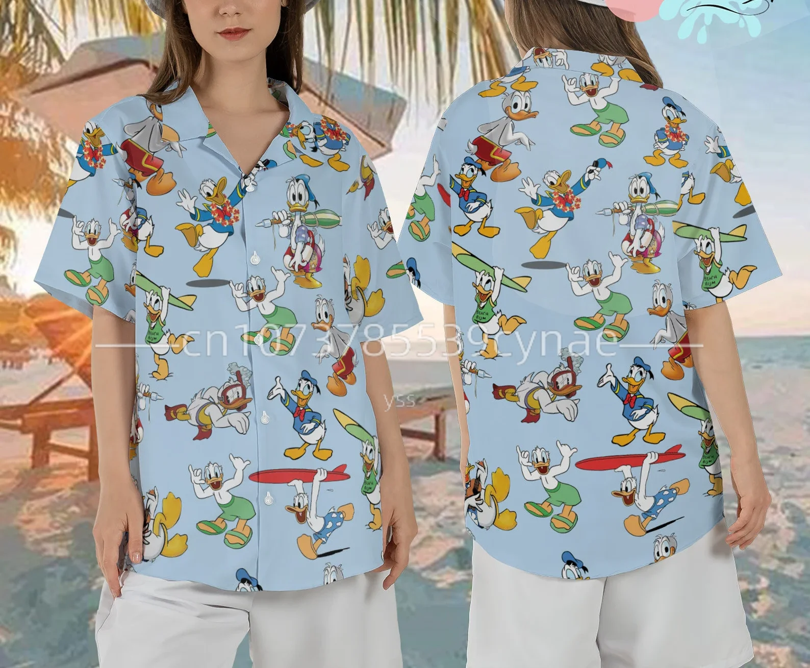 

Funny Donald Duck Hawaiian Shirt Disney Hawaii Shirt Summer Vacation Shirt Beach Surf Shirt Trendy Vintage Button Down Shirt