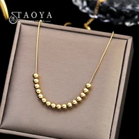 2022 new metal ball pendant stainless steel necklace simple jewelry party temperament accessories for woman%e2%80%98s girl neck chain