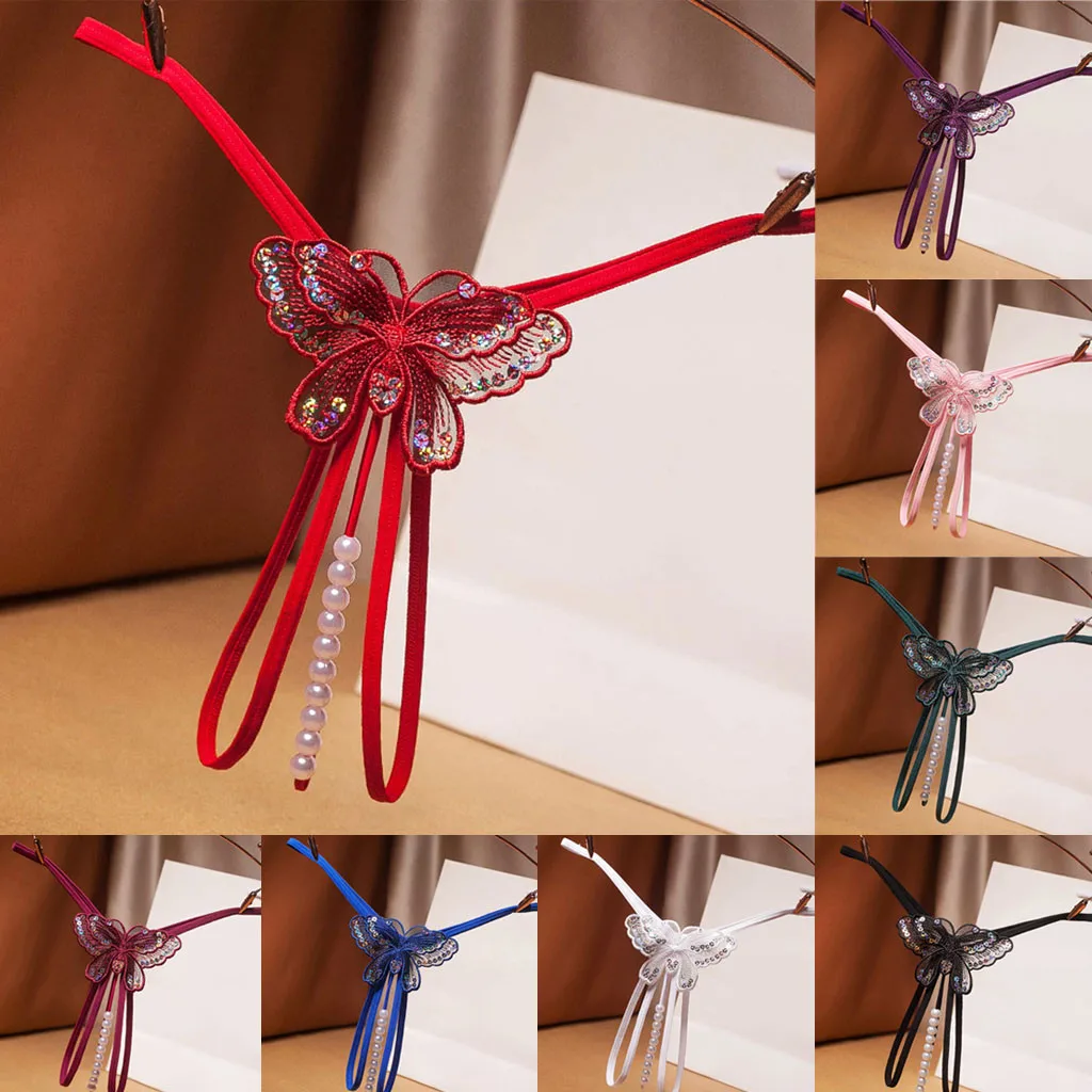 

Transparent Women'S Panties Sweet Lace Underwear Open Crotch Thongs Embroidery Sexy Lingerie Erotic G-Strings T-Back Bikini