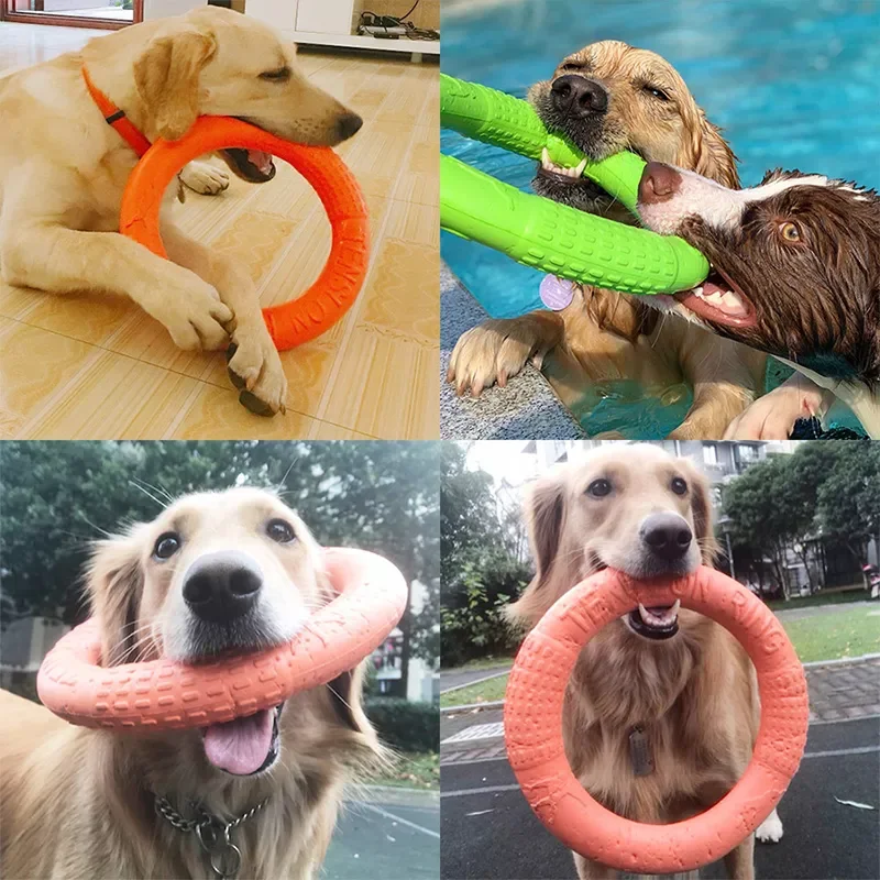 

NEW2023 Dog Toys for Big Dogs EVA Interactive Training Ring Puller Resistant for Dogs Pet Flying Discs Bite Ring Toy for Small D