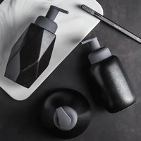 matte black liquid soap dispenser ceramic hand sanitizer shampoo bottle portable shower gel foam dispenser bathroom accessories